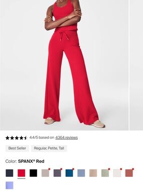 SPANX Women's Red Wide-Leg Lounge Pants